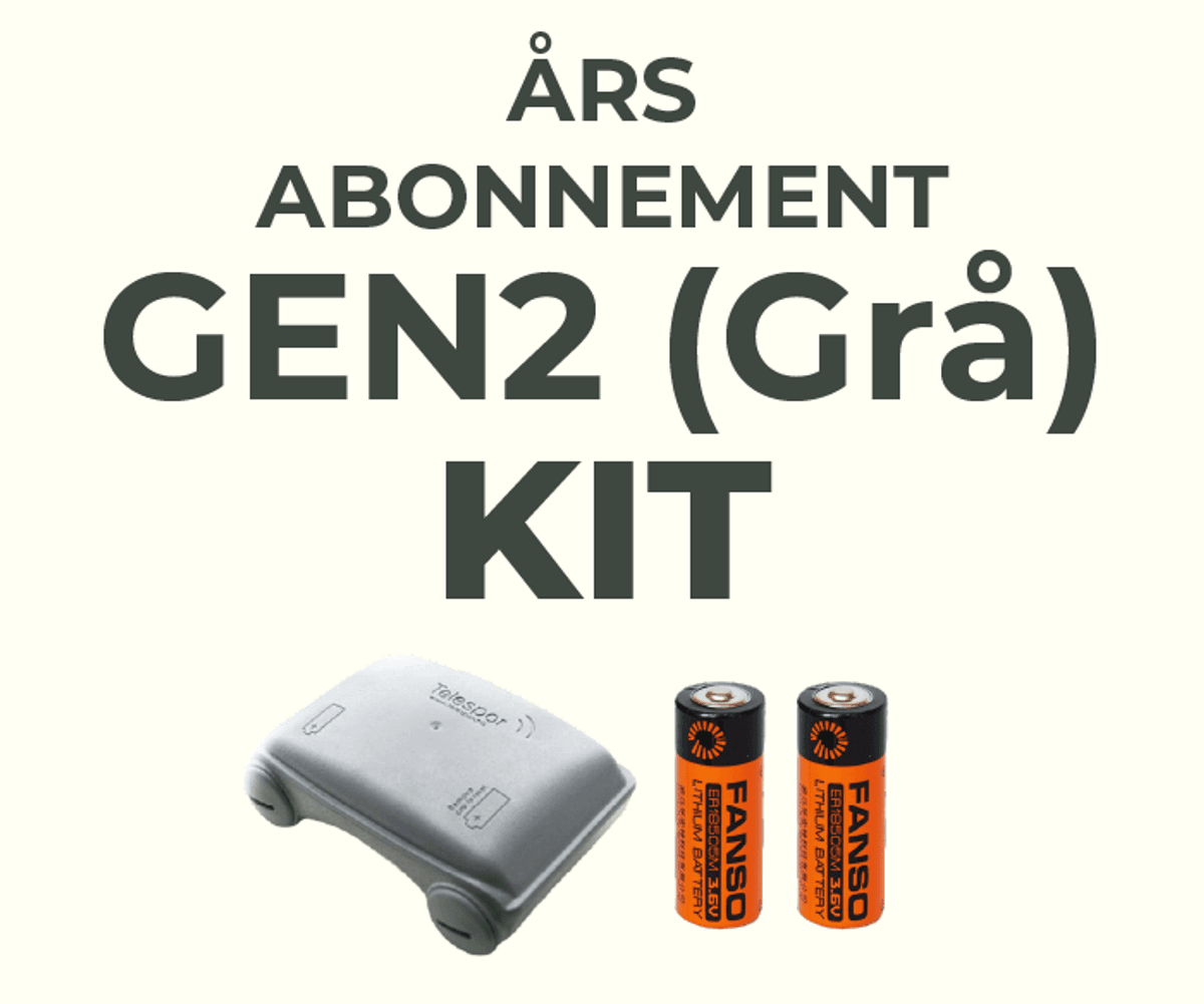 Batteri og årsabonnement (2gen grå type)